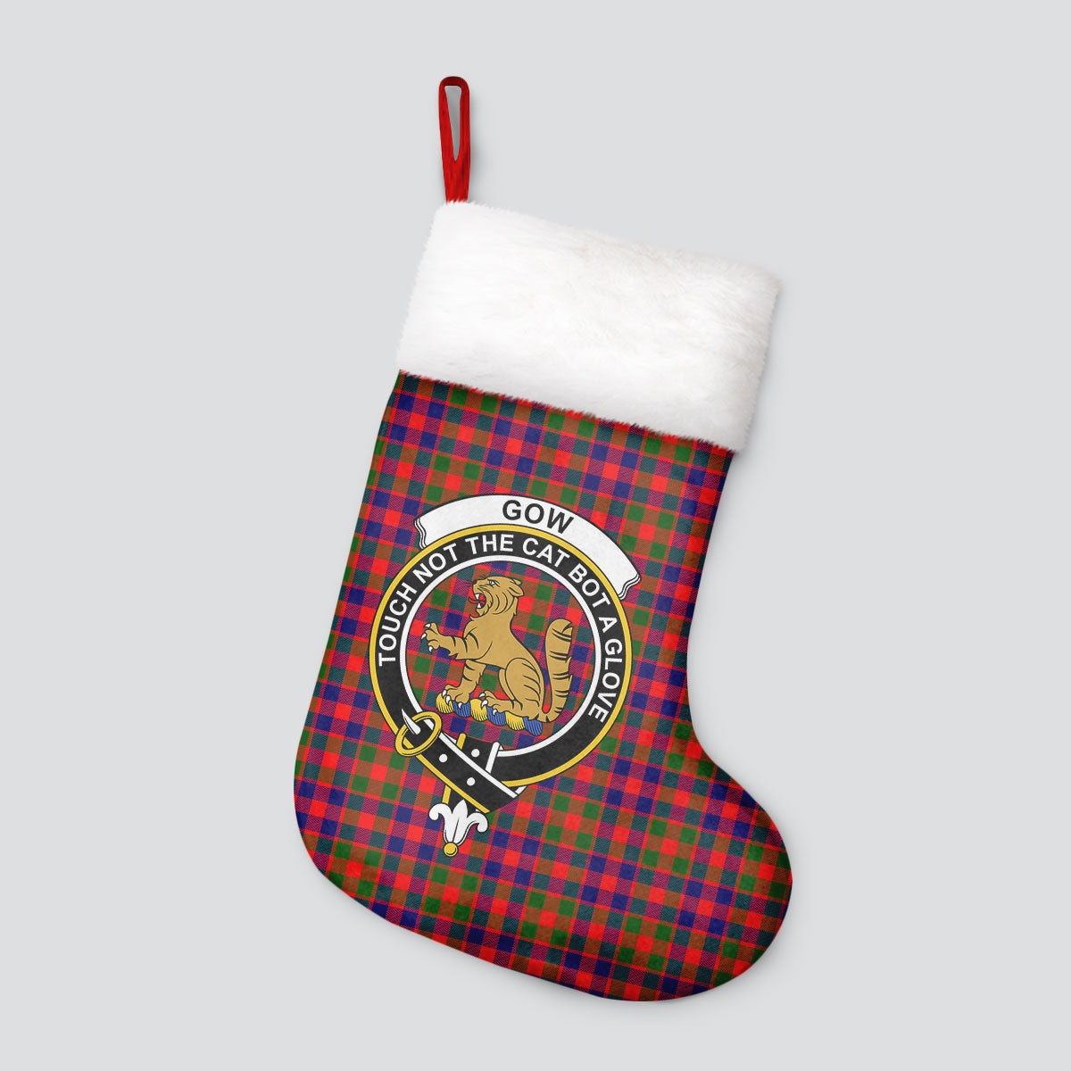 Gow (or McGouan) Tartan Crest Christmas Stocking