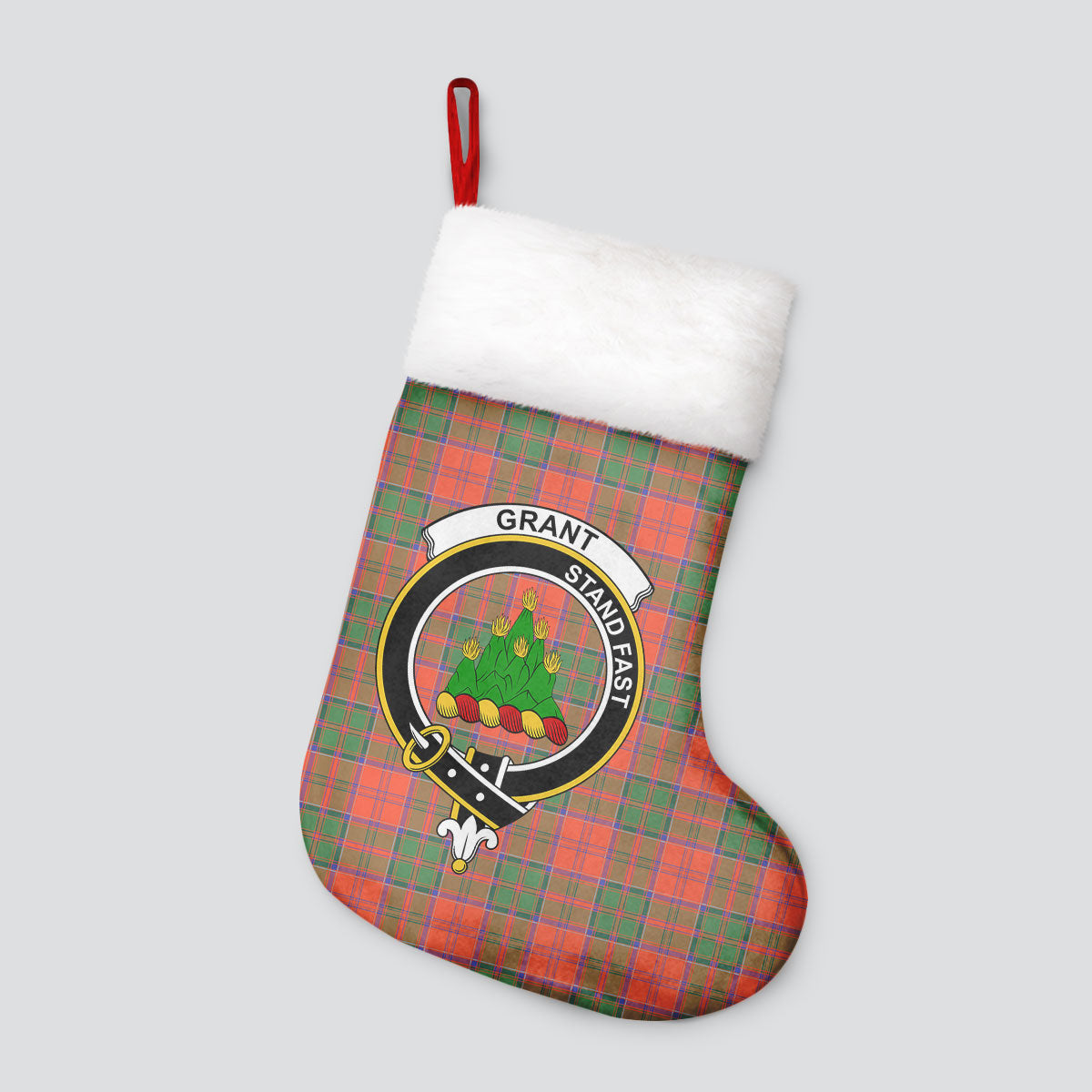 Grant Ancient Tartan Crest Christmas Stocking