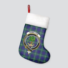 Hamilton Hunting Modern Tartan Crest Christmas Stocking