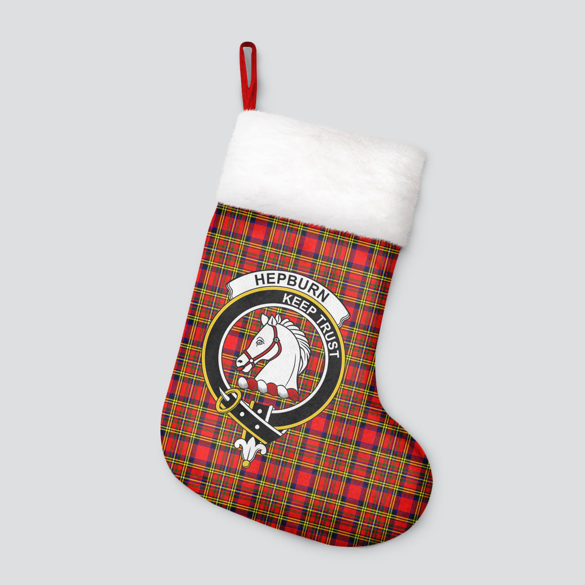 Hepburn Tartan Crest Christmas Stocking