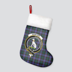 Hunter Modern Tartan Crest Christmas Stocking