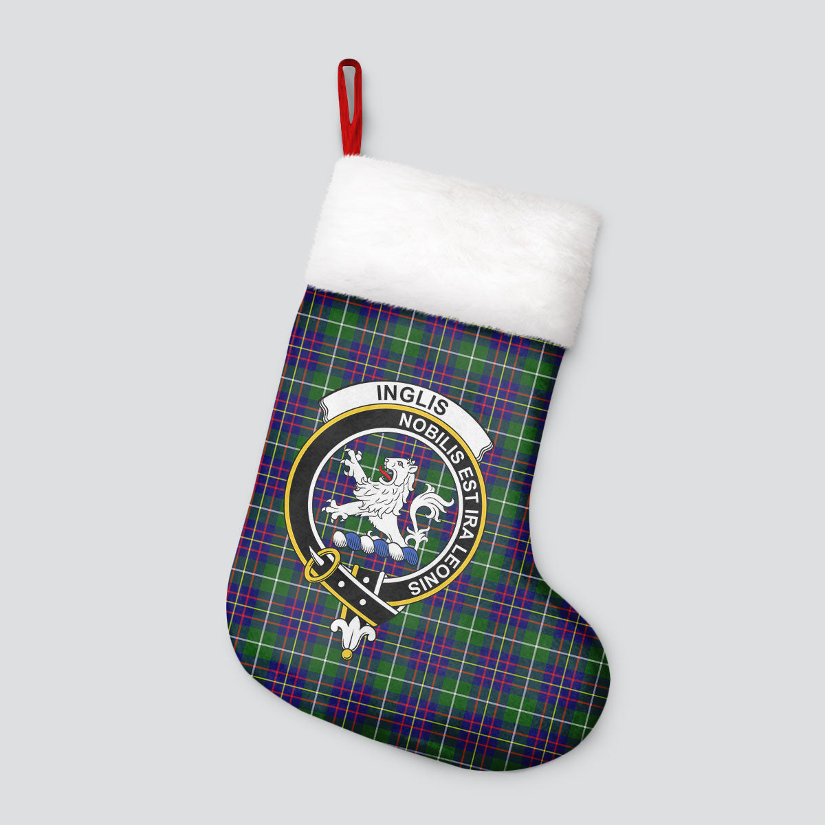 Inglis Modern Tartan Crest Christmas Stocking