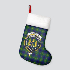 Johnson Modern Tartan Crest Christmas Stocking