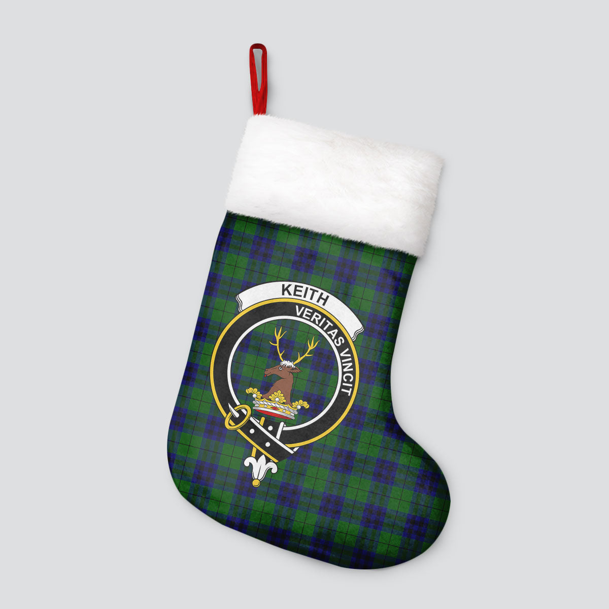 Keith Modern Tartan Crest Christmas Stocking