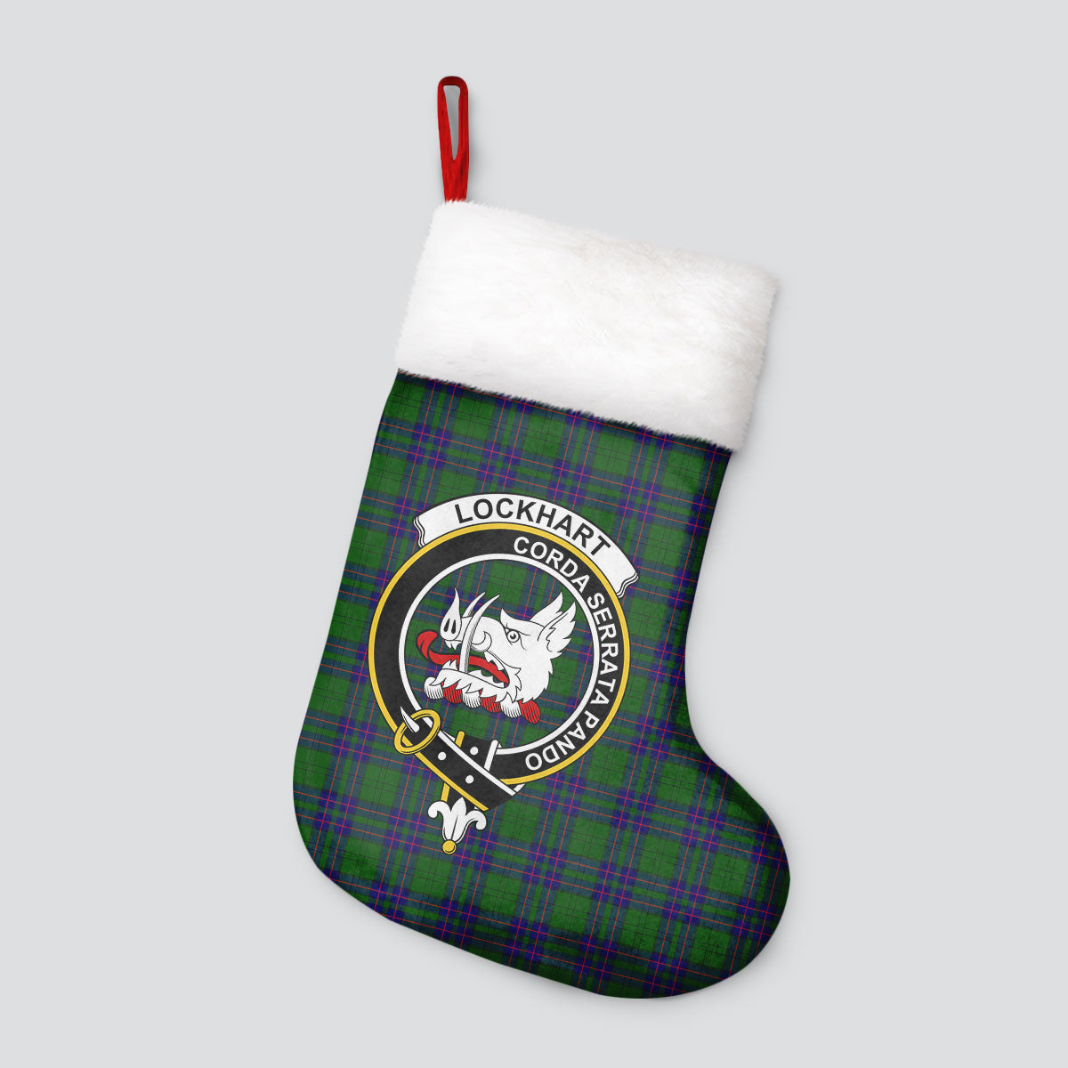 Lockhart Modern Tartan Crest Christmas Stocking