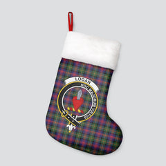 Logan Modern Tartan Crest Christmas Stocking