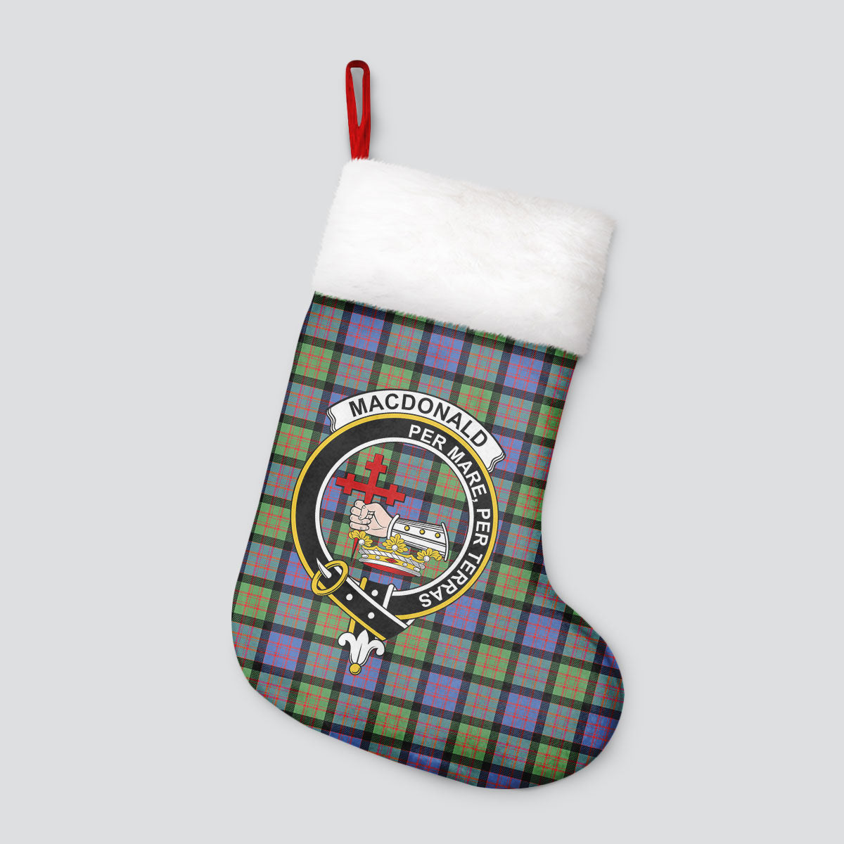 MacDonald Ancient Tartan Crest Christmas Stocking