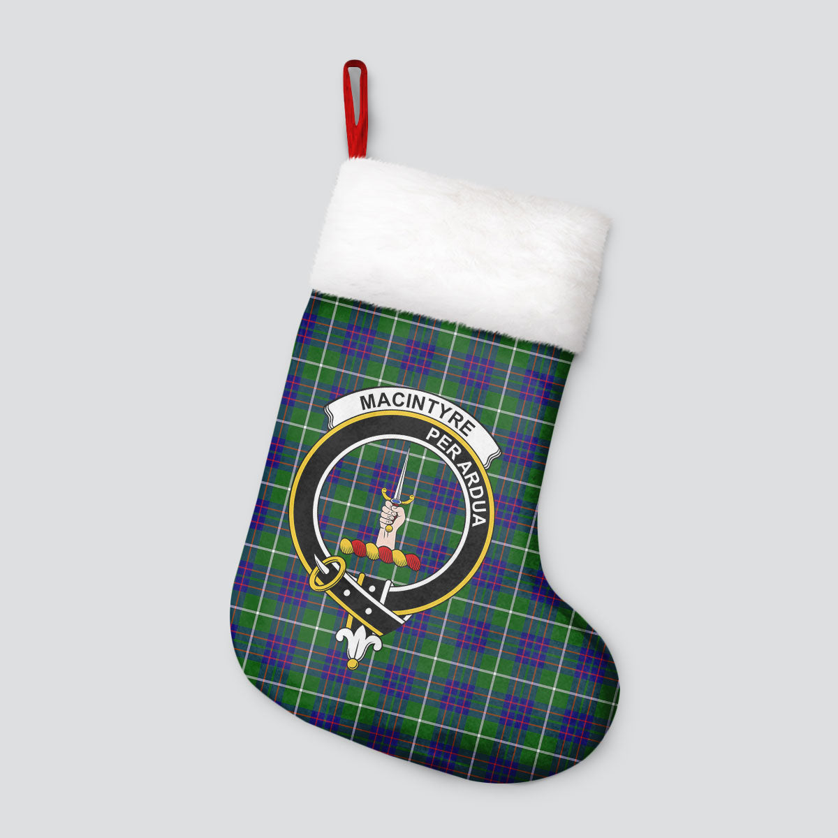 MacIntyre Hunting Modern Tartan Crest Christmas Stocking