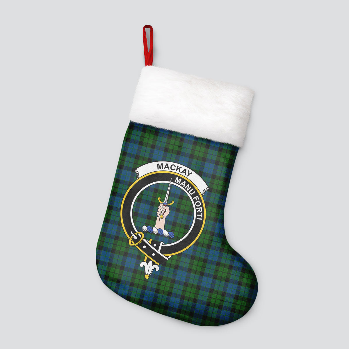 MacKay Modern Tartan Crest Christmas Stocking