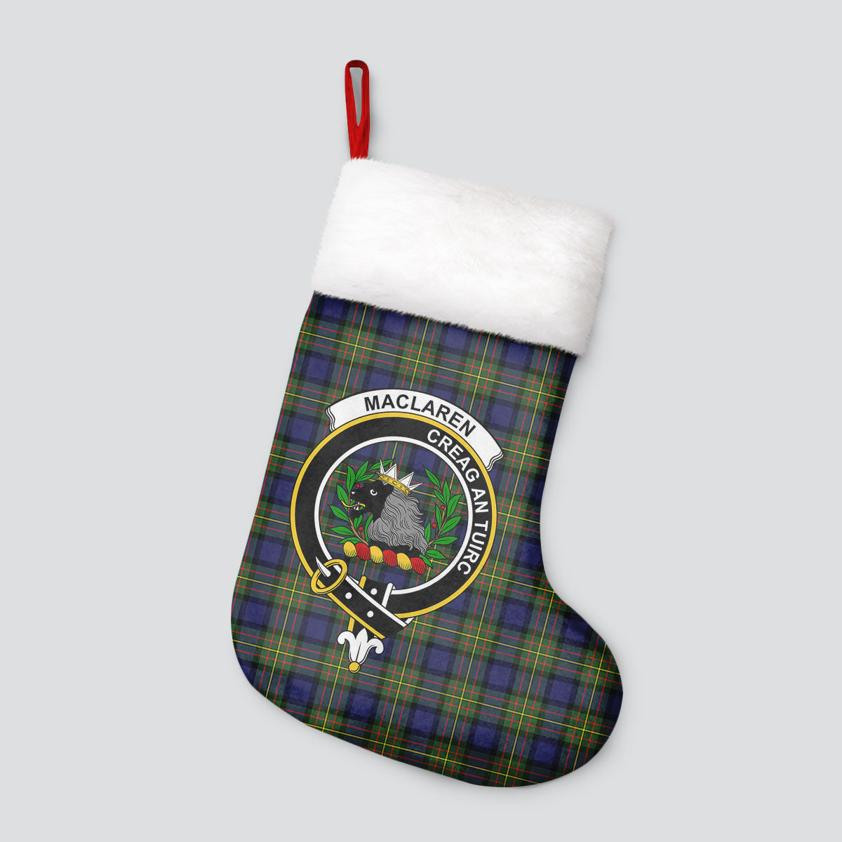 MacLaren Modern Tartan Crest Christmas Stocking