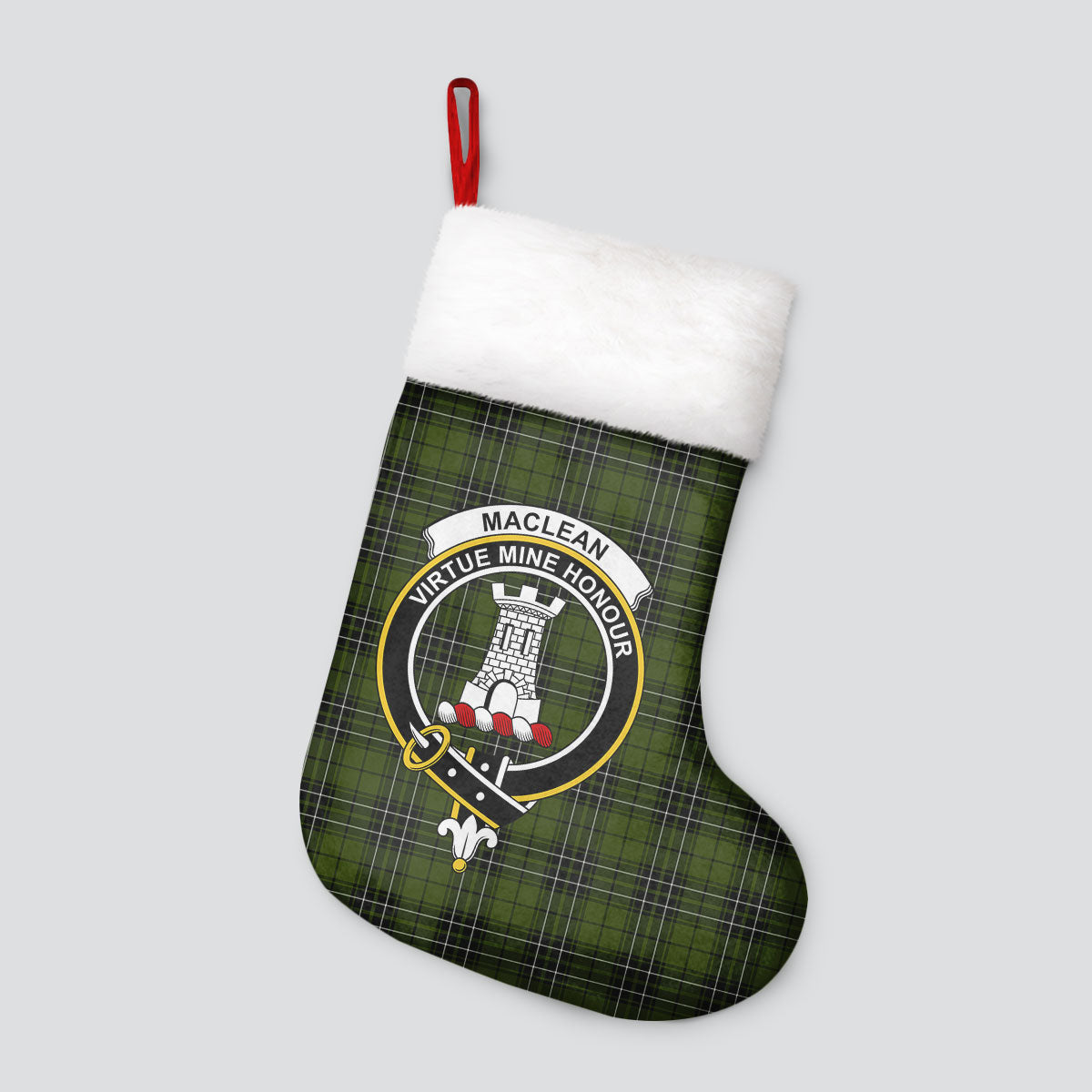 MacLean Hunting Tartan Crest Christmas Stocking