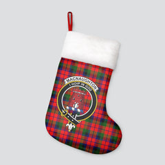 MacNaughton Modern Tartan Crest Christmas Stocking