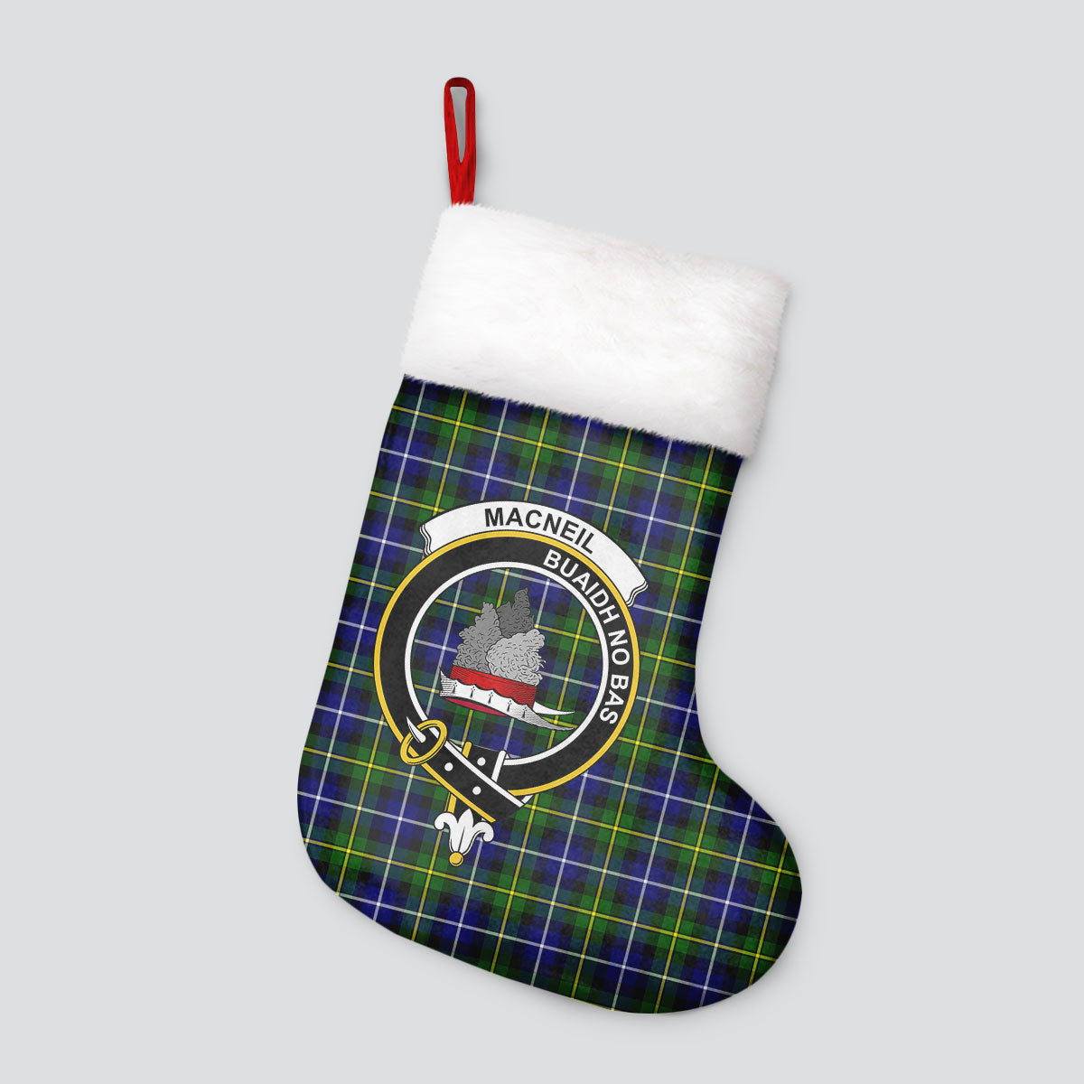 MacNeil of Barra Modern Tartan Crest Christmas Stocking