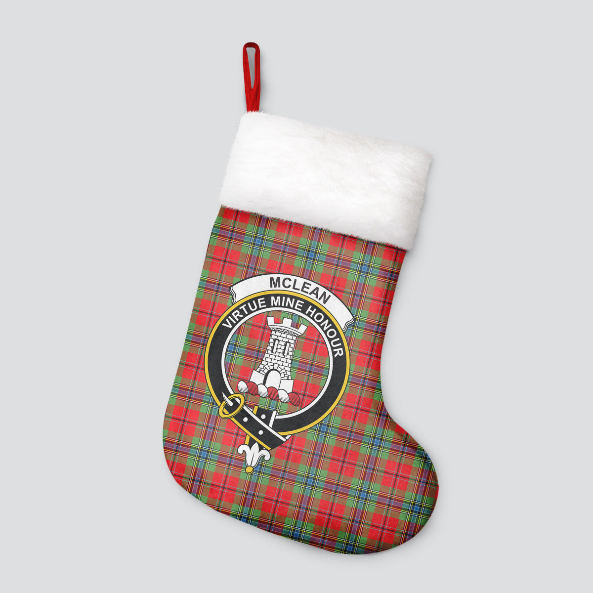 McLean of Duart Modern Tartan Crest Christmas Stocking