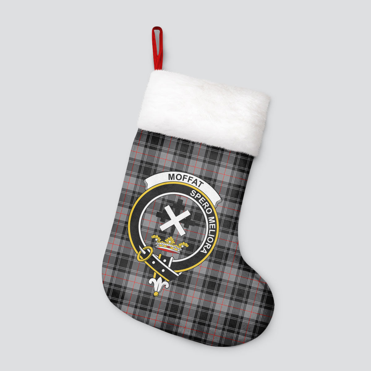 Moffat Modern Tartan Crest Christmas Stocking