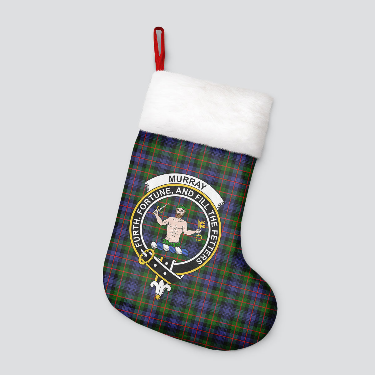 Murray of Atholl Modern Tartan Crest Christmas Stocking