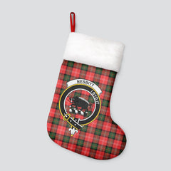 Nesbitt Modern Tartan Crest Christmas Stocking