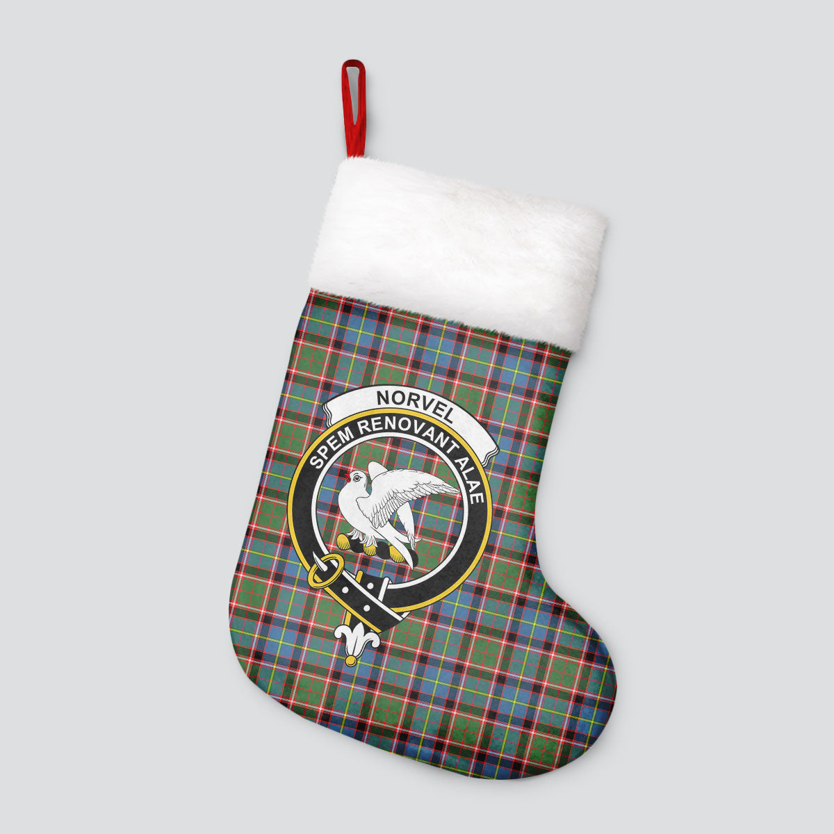 Norvel (or Norvill) Tartan Crest Christmas Stocking