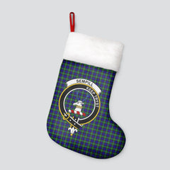 Sempill Modern Tartan Crest Christmas Stocking