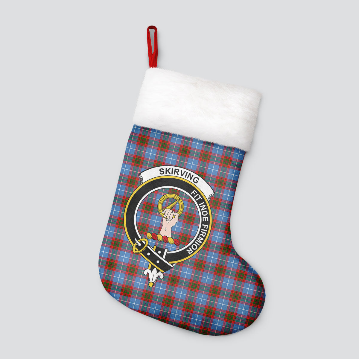 Skirving Tartan Crest Christmas Stocking