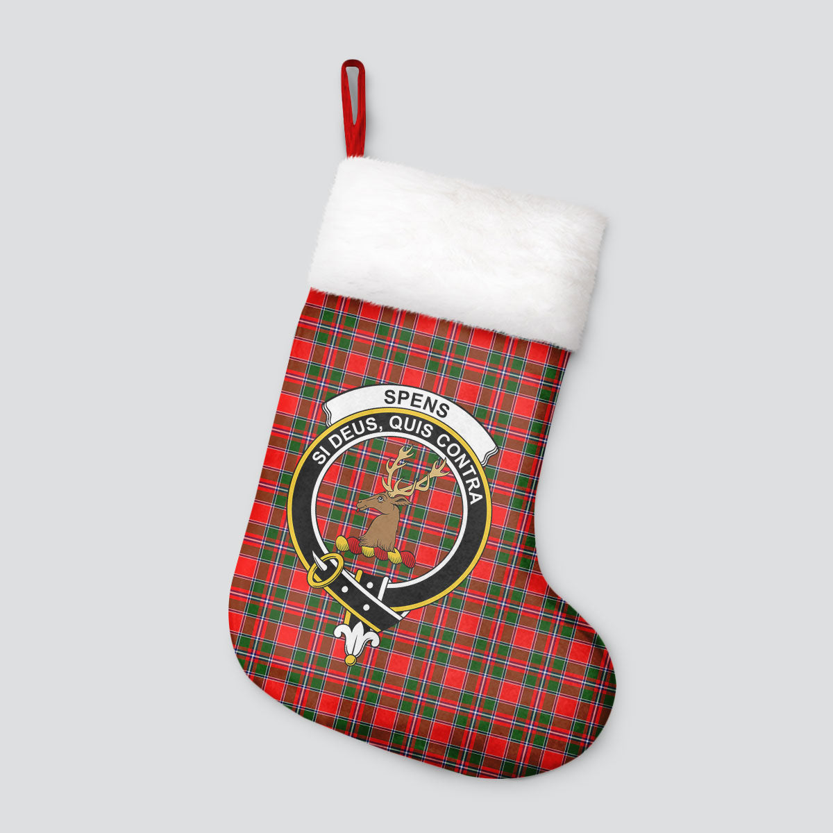 Spens (or Spence) Tartan Crest Christmas Stocking