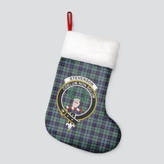 Stevenson Tartan Crest Christmas Stocking