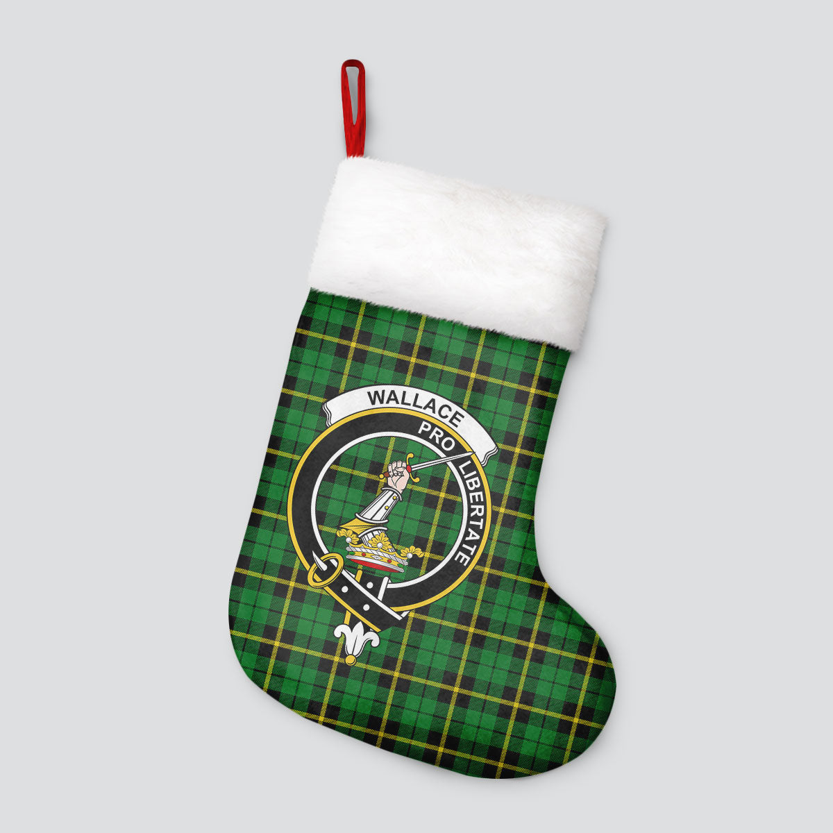 Wallace Hunting Modern Tartan Crest Christmas Stocking