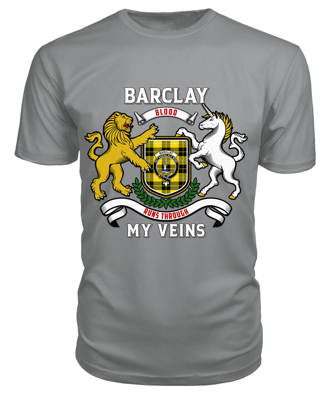 Barclay Dress Modern Tartan Crest 2D T-shirt - Blood Runs Through My Veins Style