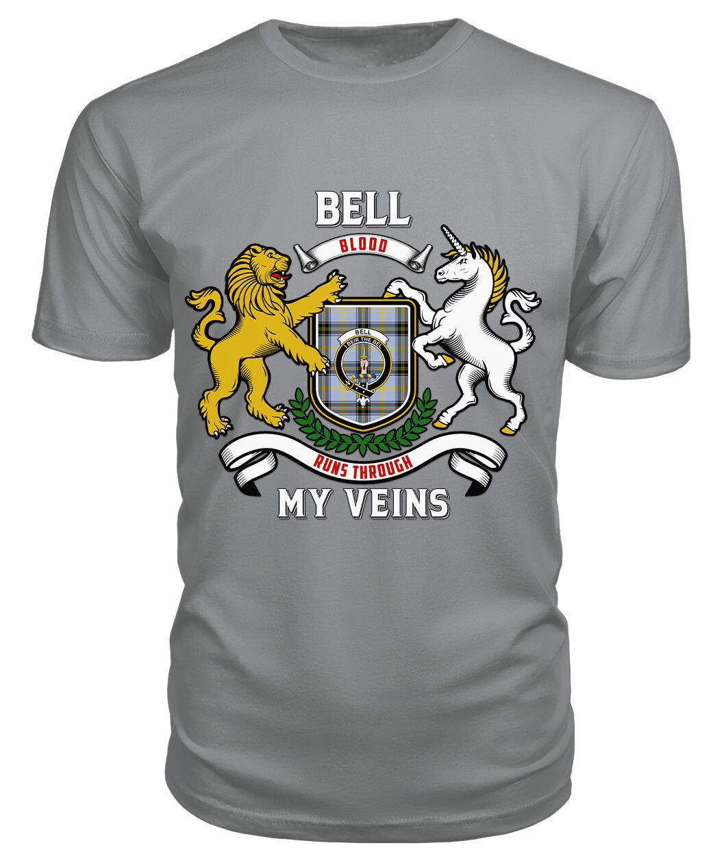 Bell of the Borders Tartan Crest 2D T-shirt - Blood Runs Through My Veins Style