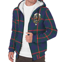 Agnew Modern Tartan Crest Sherpa Hoodie