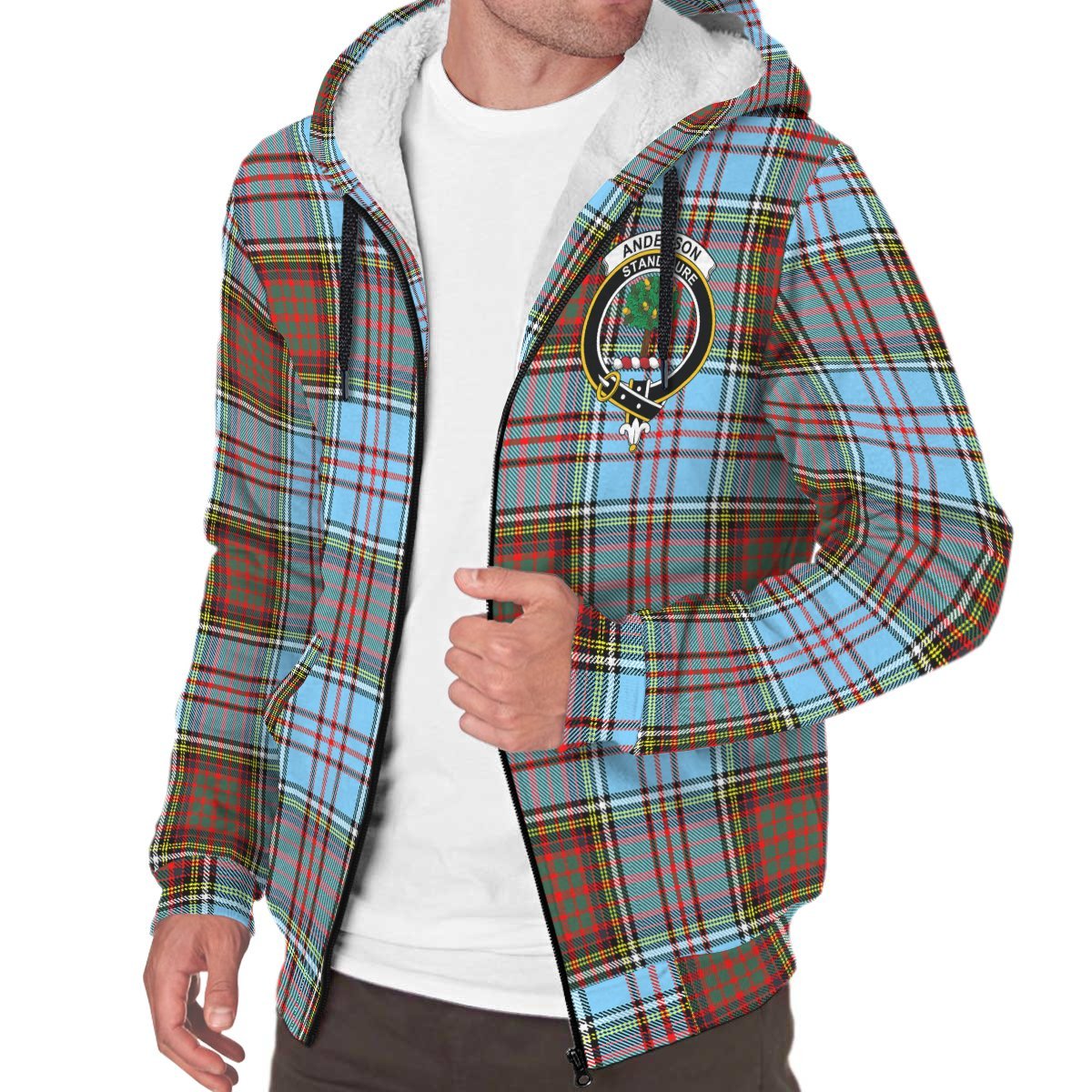 Anderson Ancient Tartan Crest Sherpa Hoodie