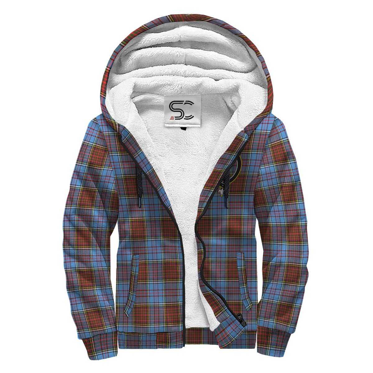 Anderson Modern Tartan Crest Sherpa Hoodie