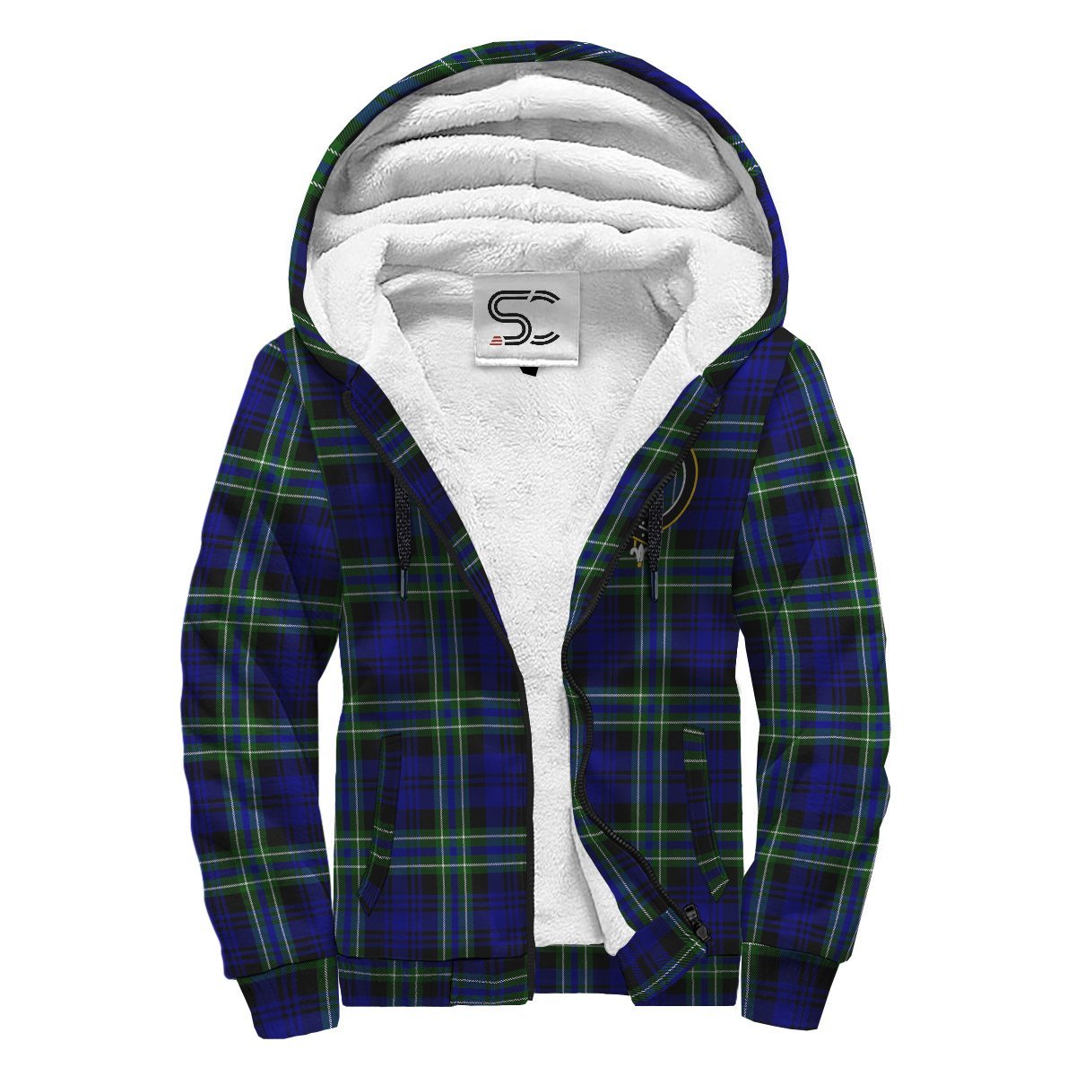 Arbuthnot Modern Tartan Crest Sherpa Hoodie