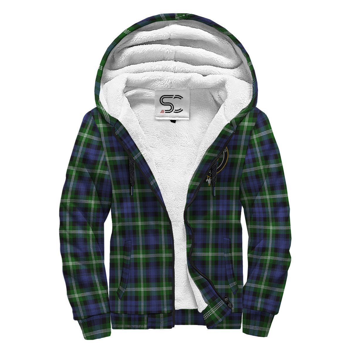 Baillie Modern Tartan Crest Sherpa Hoodie