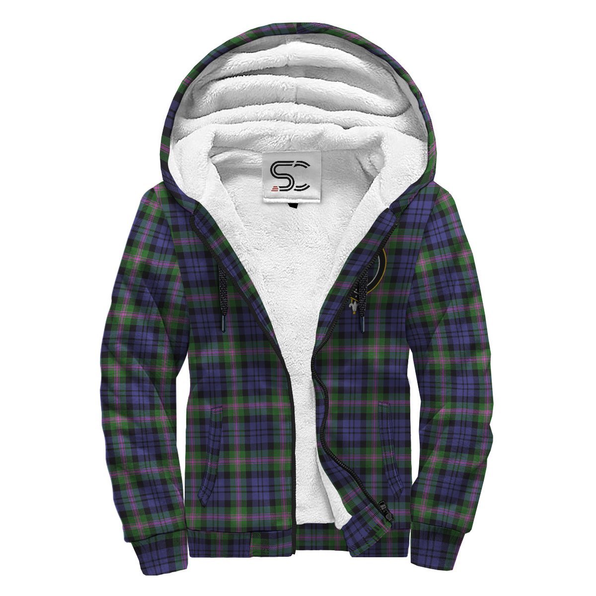 Baird Modern Tartan Crest Sherpa Hoodie