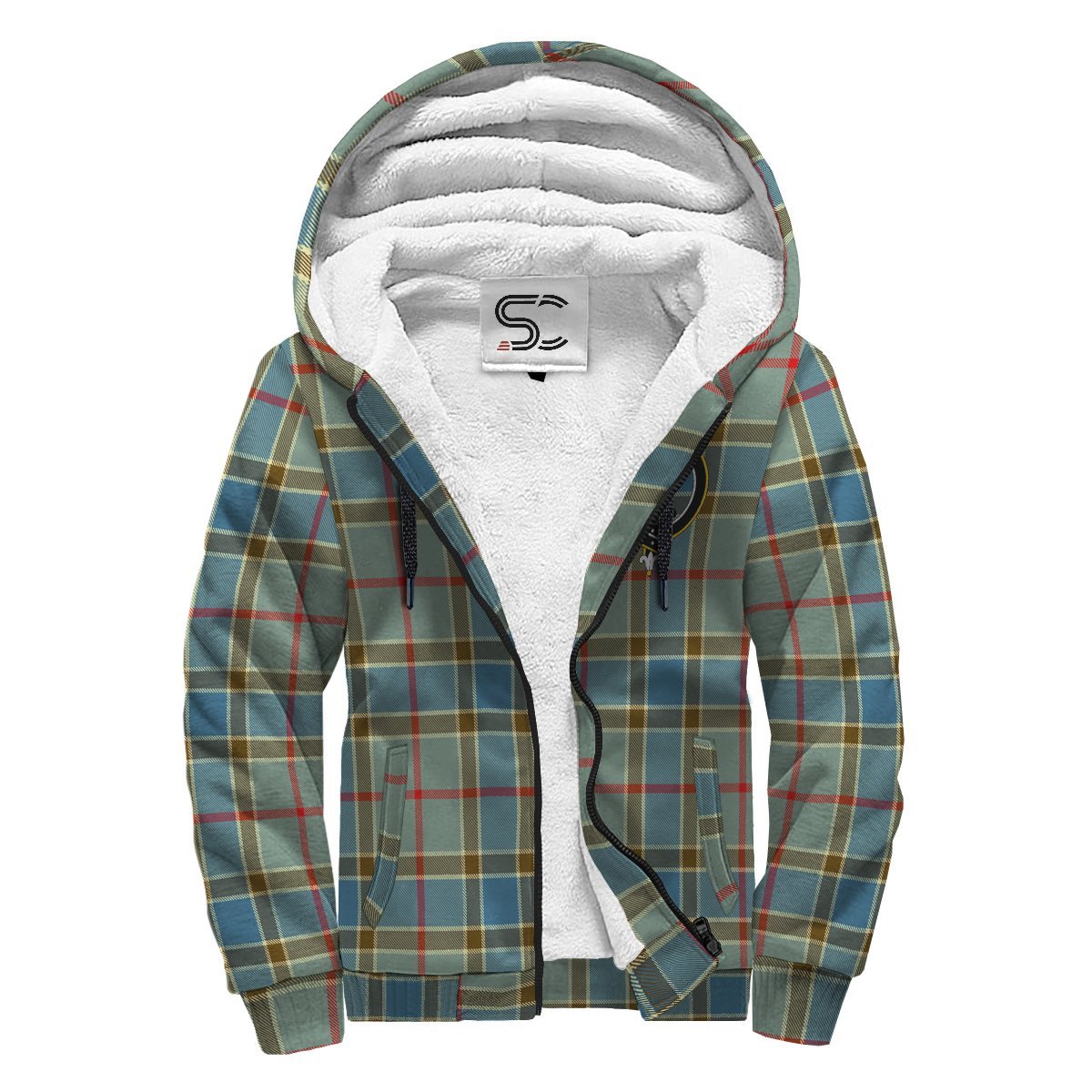 Balfour Blue Tartan Crest Sherpa Hoodie