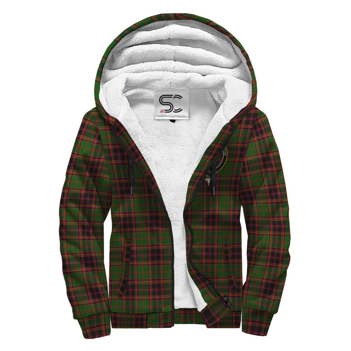 Buchan Modern Tartan Crest Sherpa Hoodie