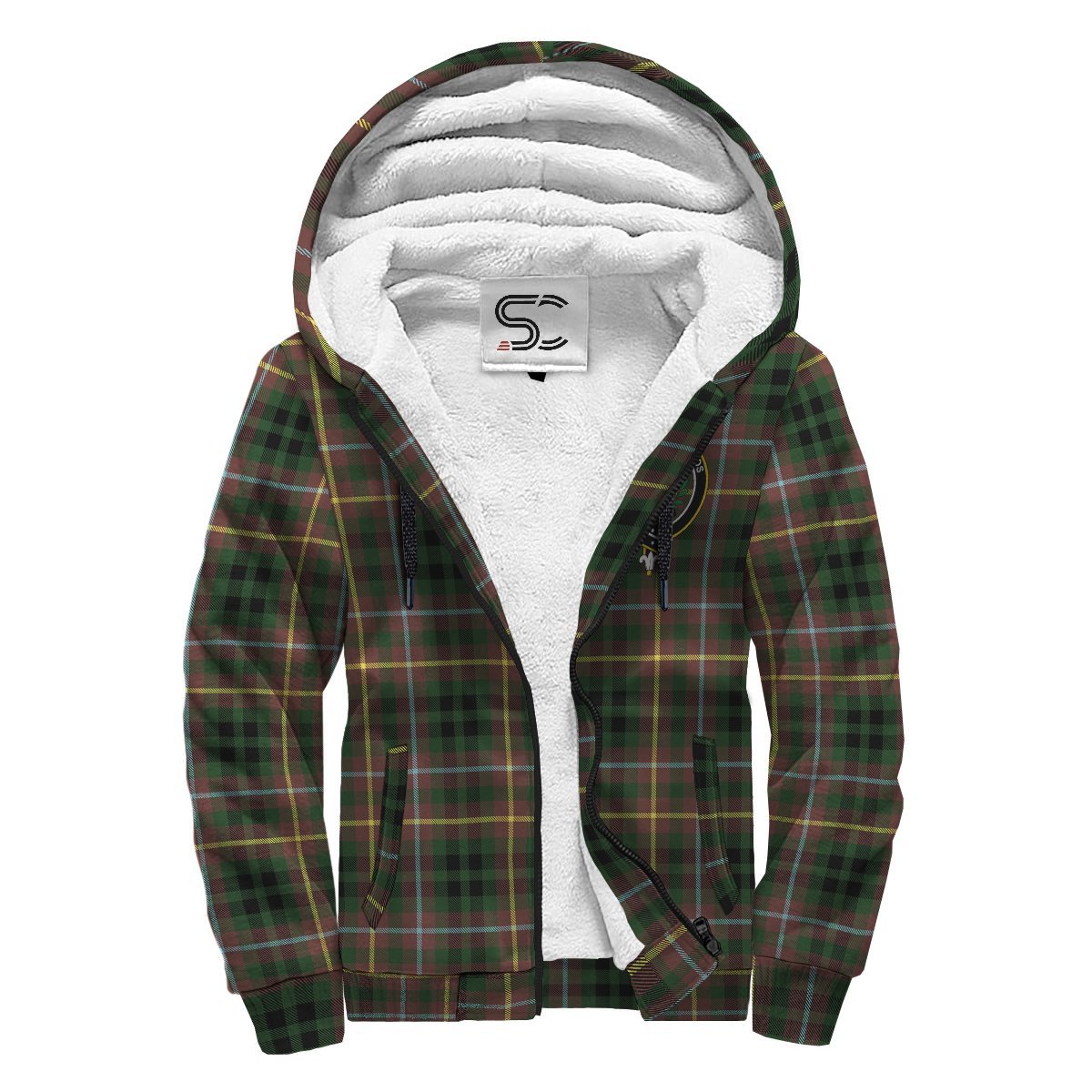 Buchanan Hunting Tartan Crest Sherpa Hoodie