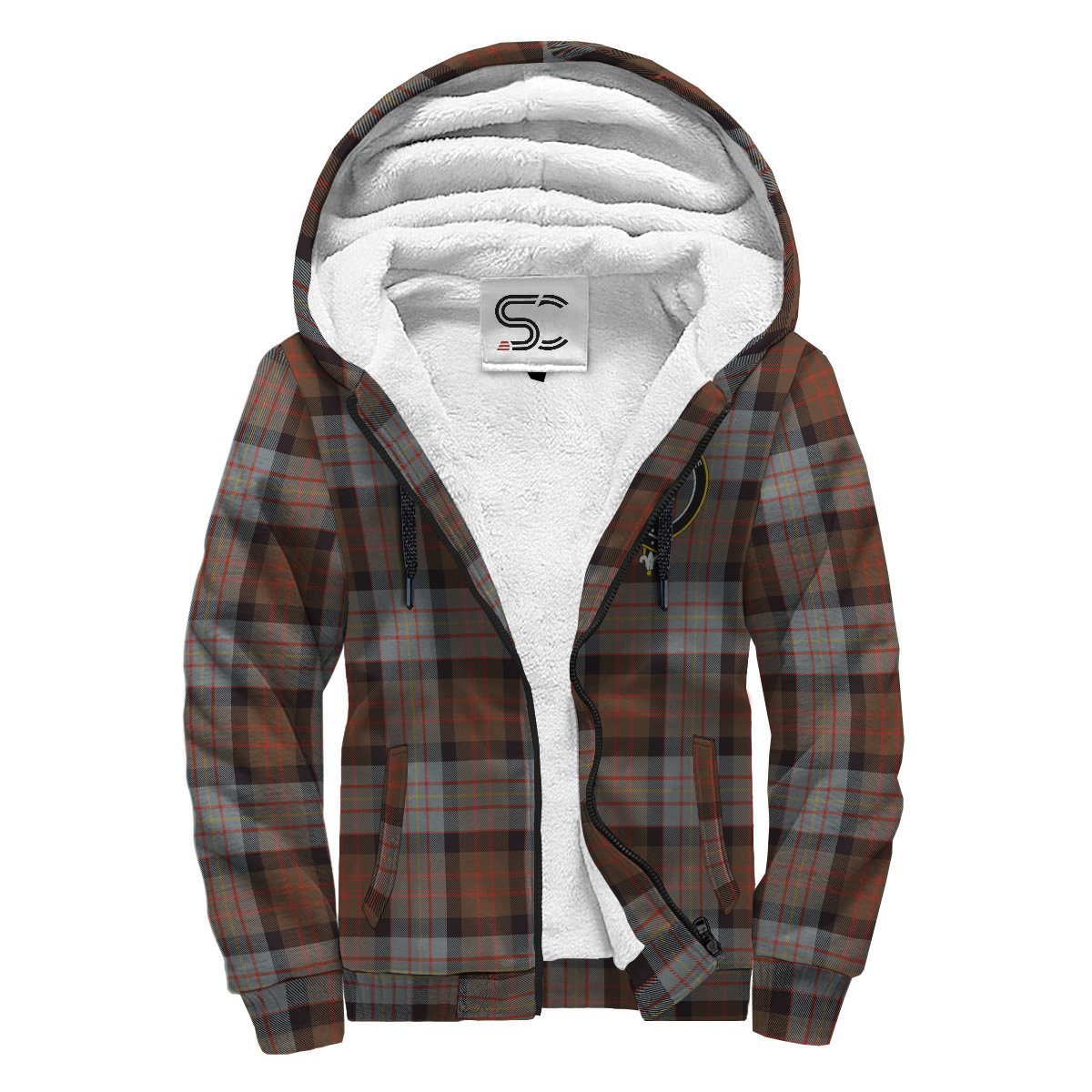 Cameron of Erracht Weathered Tartan Crest Sherpa Hoodie