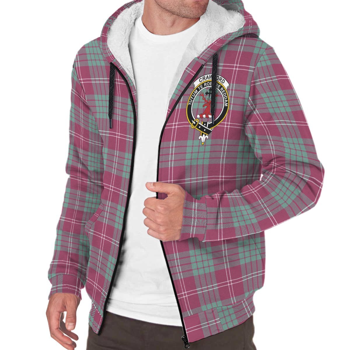 Crawford Ancient Tartan Crest Sherpa Hoodie