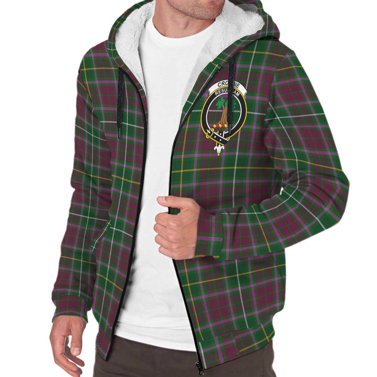 Crosbie Tartan Crest Sherpa Hoodie