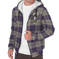 Cunningham Dress Blue Dancers Tartan Crest Sherpa Hoodie