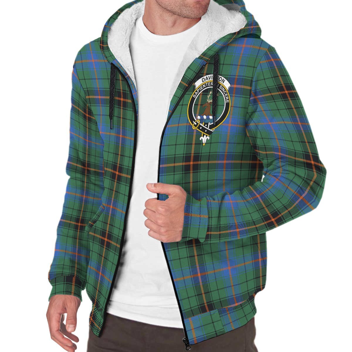 Davidson Ancient Tartan Crest Sherpa Hoodie