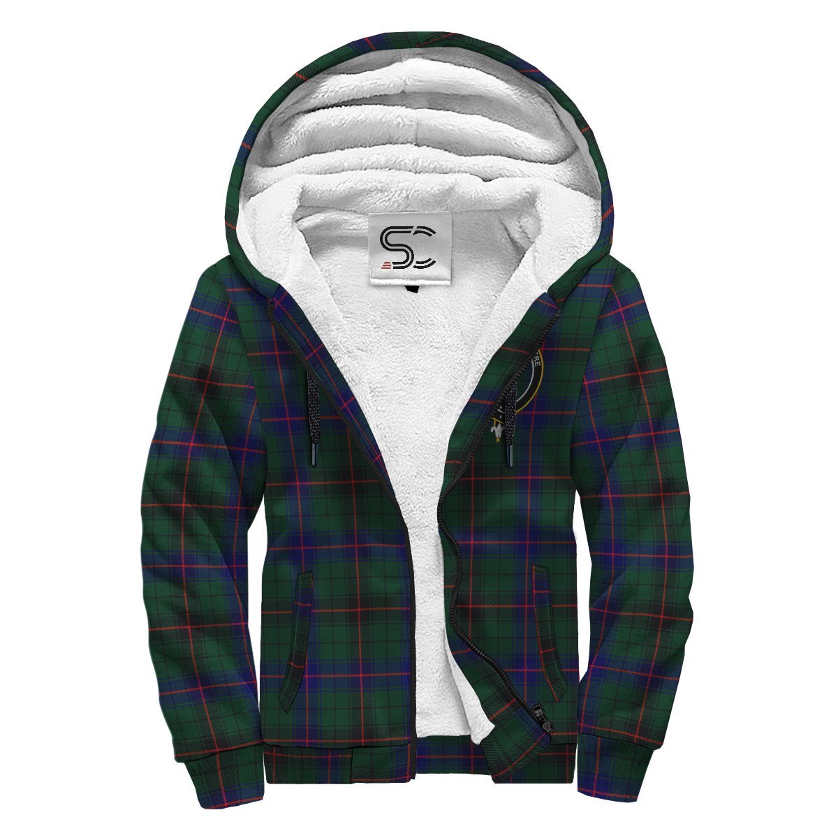 Davidson Modern Tartan Crest Sherpa Hoodie