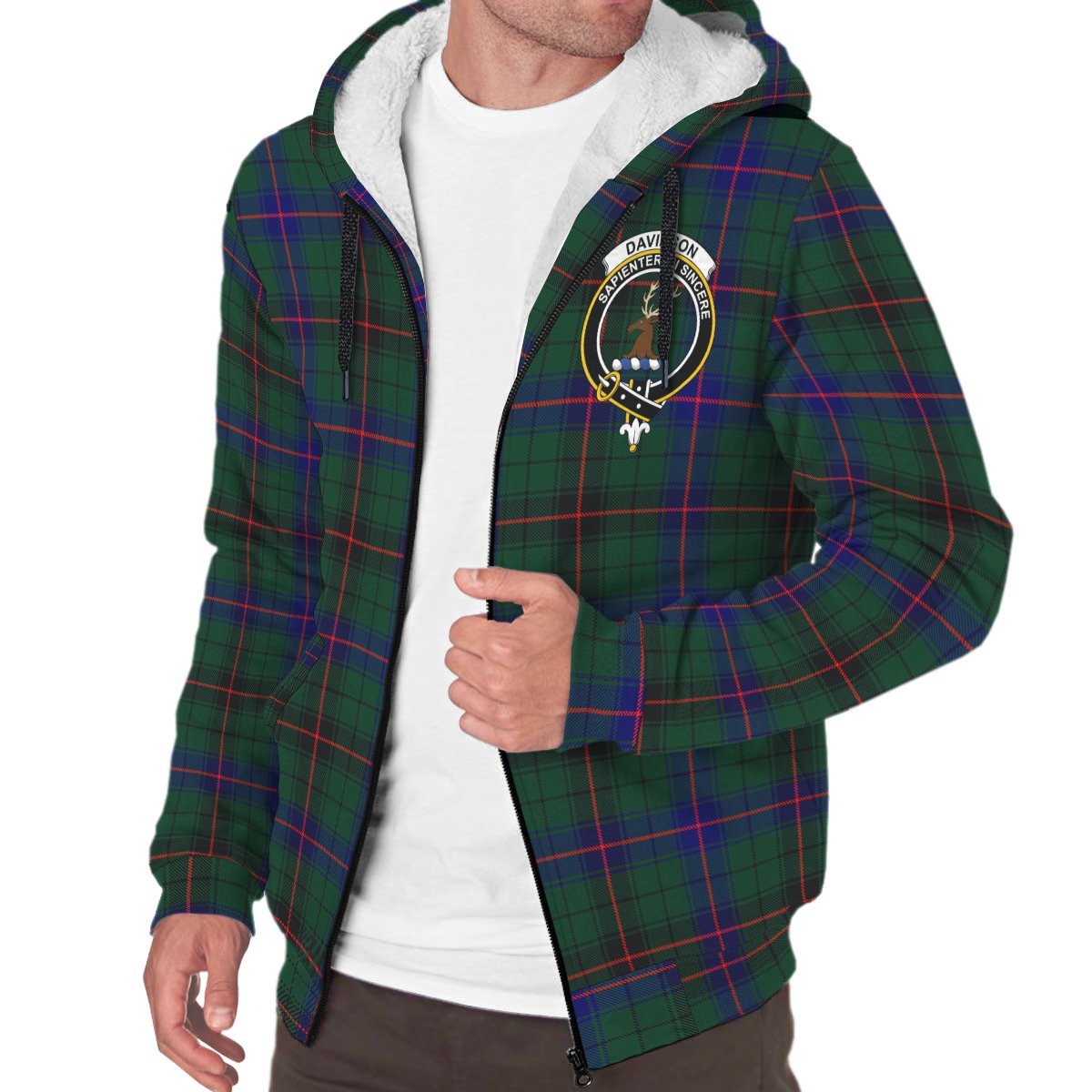 Davidson Modern Tartan Crest Sherpa Hoodie