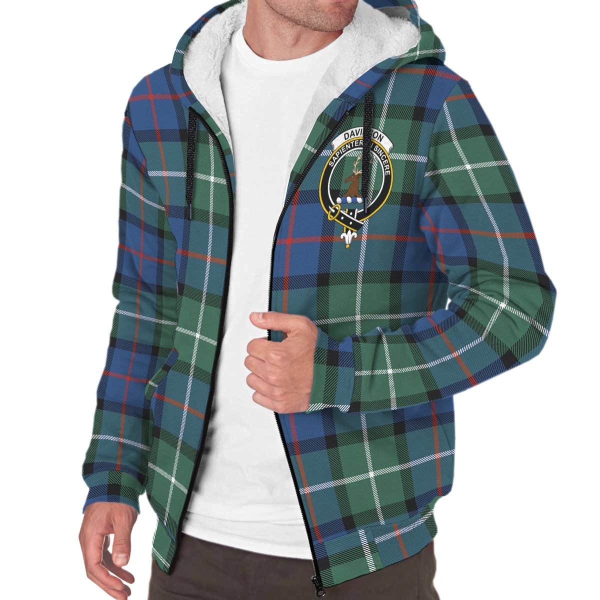 Davidson of Tulloch Tartan Crest Sherpa Hoodie