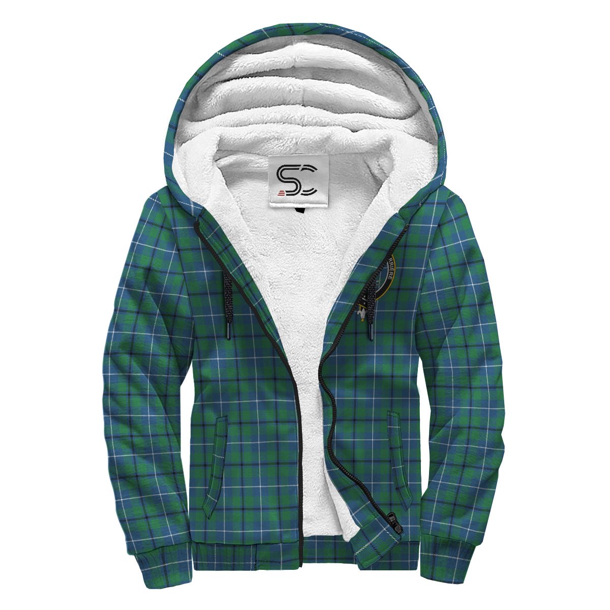 Douglas Ancient Tartan Crest Sherpa Hoodie