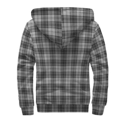 Douglas Grey Modern Tartan Crest Sherpa Hoodie