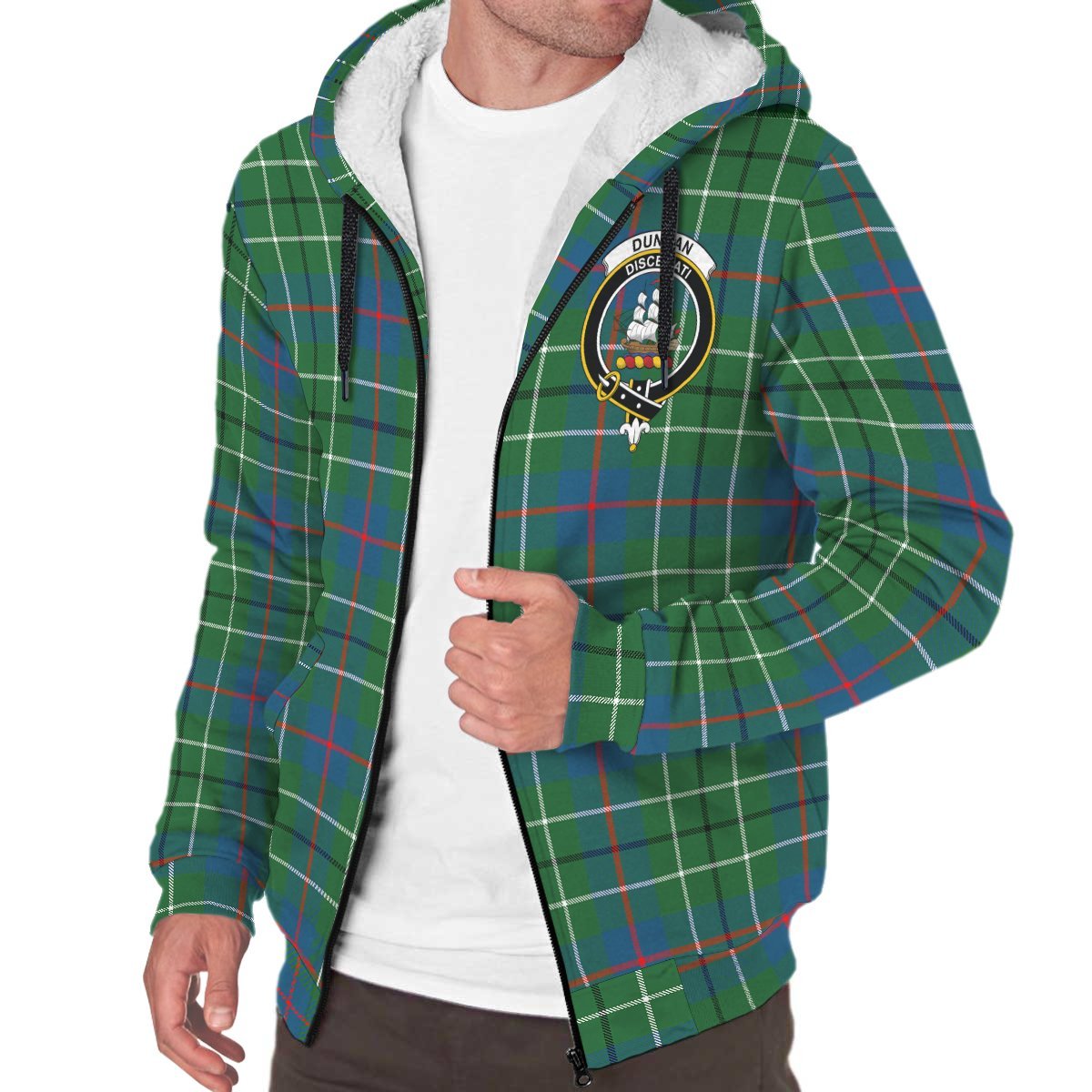 Duncan Ancient Tartan Crest Sherpa Hoodie