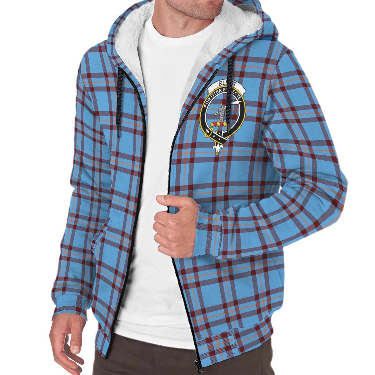 Elliot Ancient Tartan Crest Sherpa Hoodie